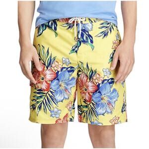 Polo Ralph Lauren Kailua Yellow Lined Swim Trunks Men’s Medium Tropical Floral
